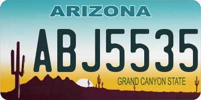 AZ license plate ABJ5535