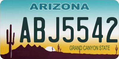 AZ license plate ABJ5542