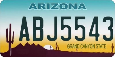 AZ license plate ABJ5543