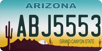 AZ license plate ABJ5553