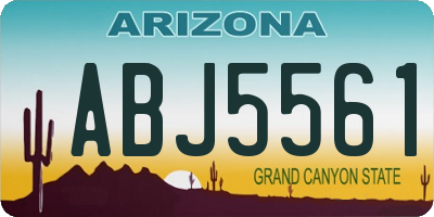 AZ license plate ABJ5561