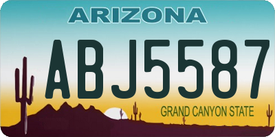 AZ license plate ABJ5587
