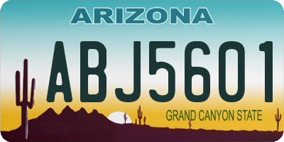 AZ license plate ABJ5601