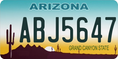 AZ license plate ABJ5647