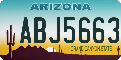 AZ license plate ABJ5663