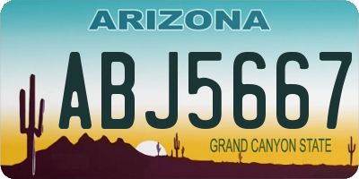 AZ license plate ABJ5667