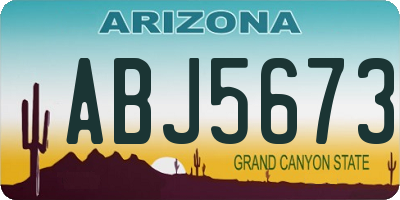 AZ license plate ABJ5673