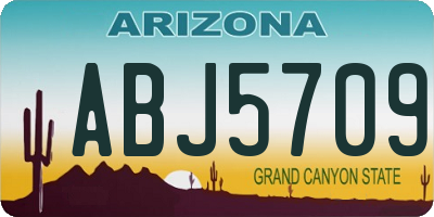 AZ license plate ABJ5709