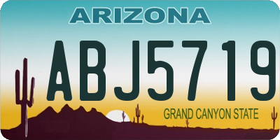 AZ license plate ABJ5719