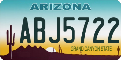 AZ license plate ABJ5722