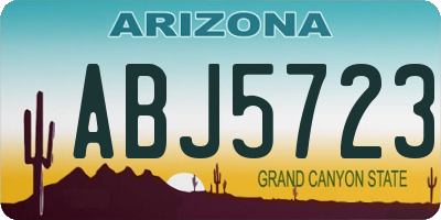 AZ license plate ABJ5723