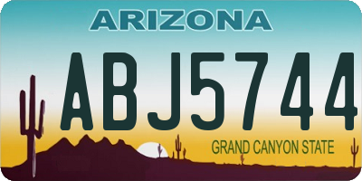 AZ license plate ABJ5744