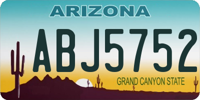 AZ license plate ABJ5752