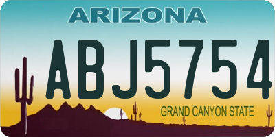 AZ license plate ABJ5754