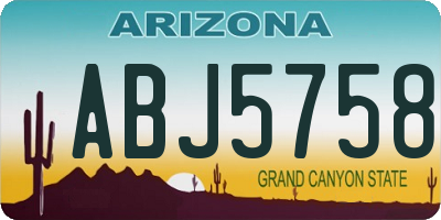 AZ license plate ABJ5758