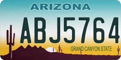 AZ license plate ABJ5764