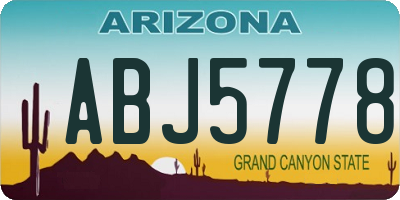 AZ license plate ABJ5778