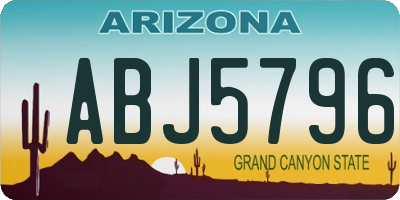 AZ license plate ABJ5796