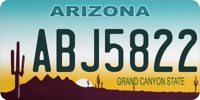 AZ license plate ABJ5822