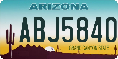 AZ license plate ABJ5840