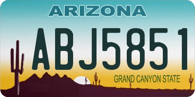 AZ license plate ABJ5851