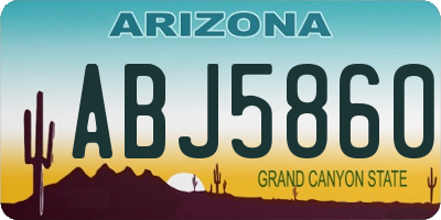 AZ license plate ABJ5860