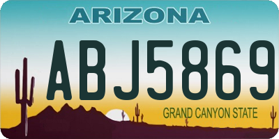 AZ license plate ABJ5869