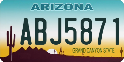 AZ license plate ABJ5871
