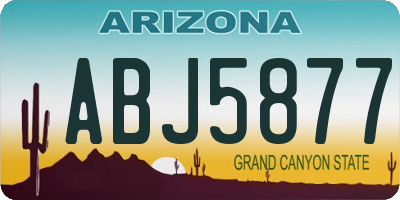 AZ license plate ABJ5877