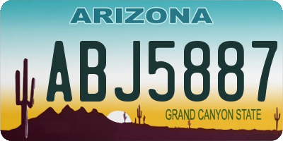 AZ license plate ABJ5887