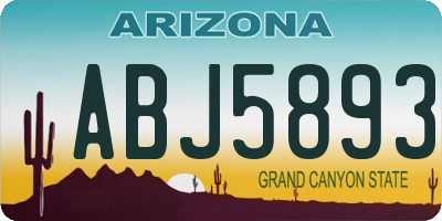 AZ license plate ABJ5893