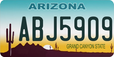 AZ license plate ABJ5909
