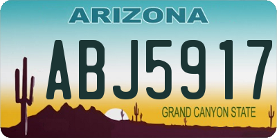 AZ license plate ABJ5917