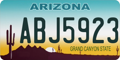 AZ license plate ABJ5923