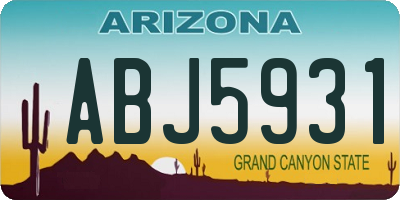 AZ license plate ABJ5931