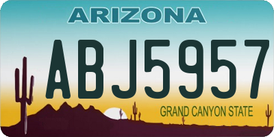 AZ license plate ABJ5957