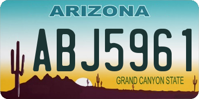 AZ license plate ABJ5961