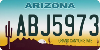 AZ license plate ABJ5973