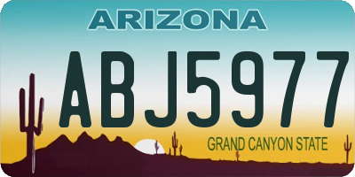 AZ license plate ABJ5977