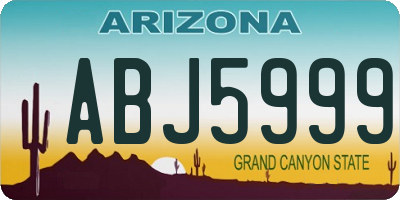 AZ license plate ABJ5999