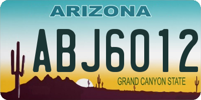 AZ license plate ABJ6012