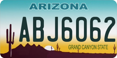AZ license plate ABJ6062