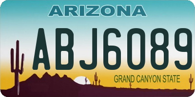AZ license plate ABJ6089
