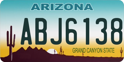 AZ license plate ABJ6138