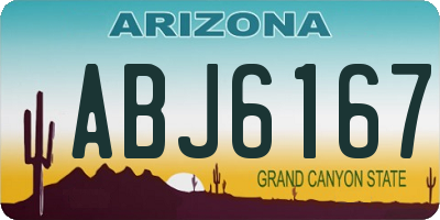 AZ license plate ABJ6167