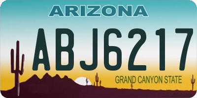 AZ license plate ABJ6217