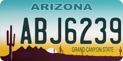 AZ license plate ABJ6239