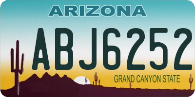 AZ license plate ABJ6252