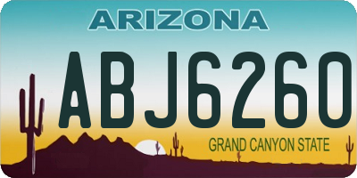 AZ license plate ABJ6260