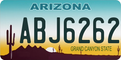 AZ license plate ABJ6262